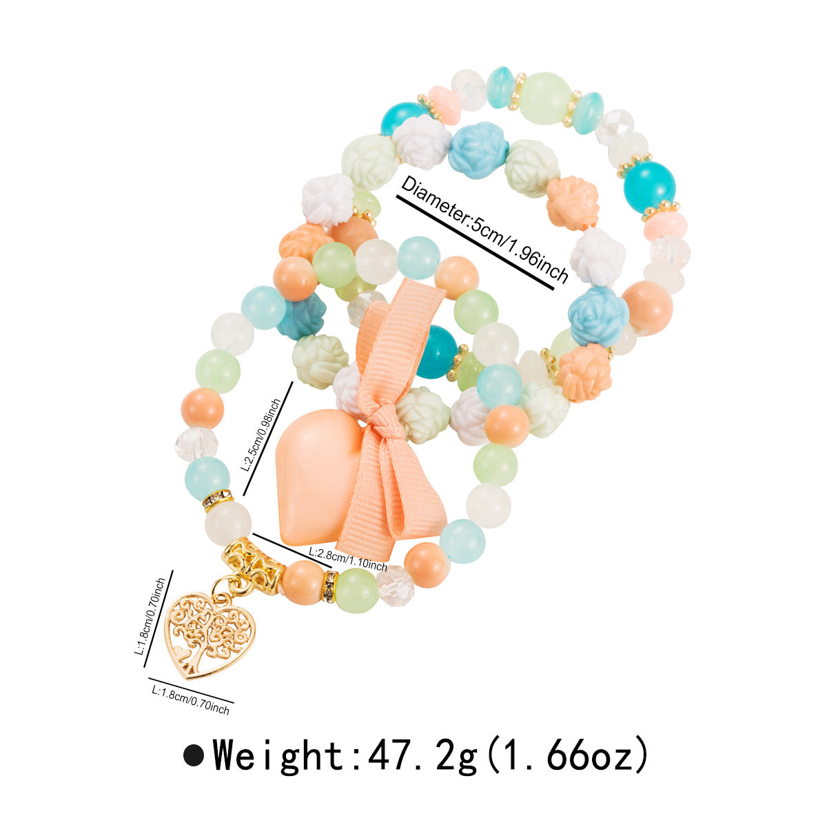 Wholesale  Bohemian Heart Pendant Multi-Layer Bracelet Set