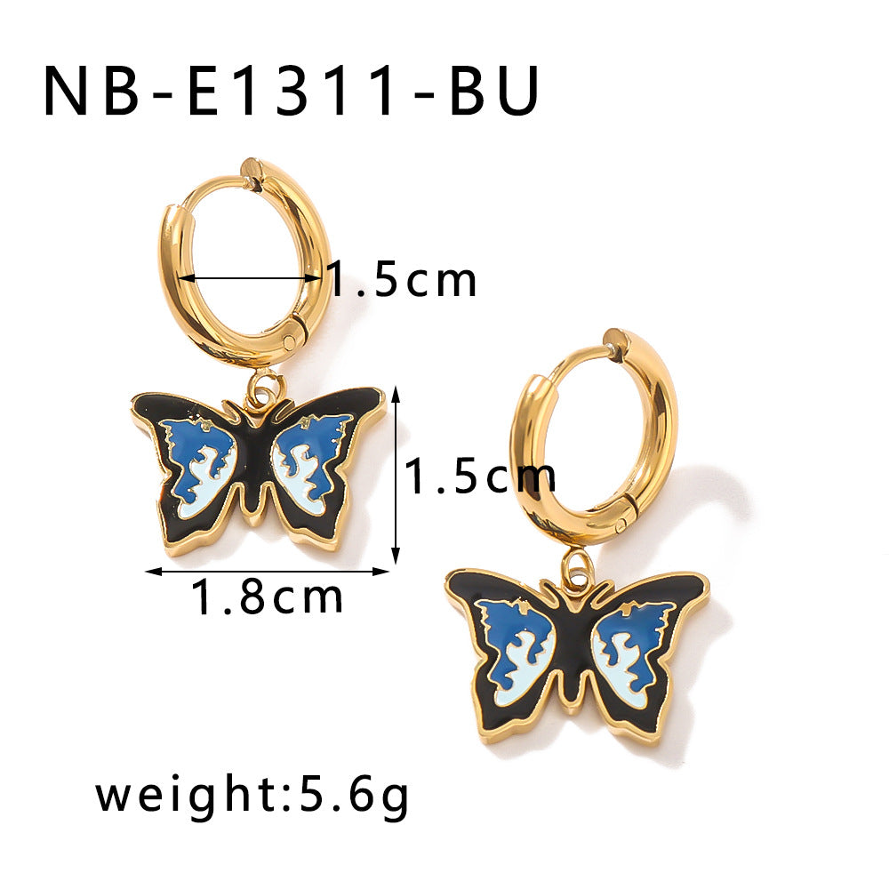 Wholesale  Stainless Steel Butterfly Ear Ring  Earrings