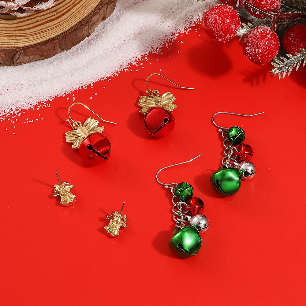 Wholesale Christmas Red and Green Bell Earrings Sets ACC-ES-MY026