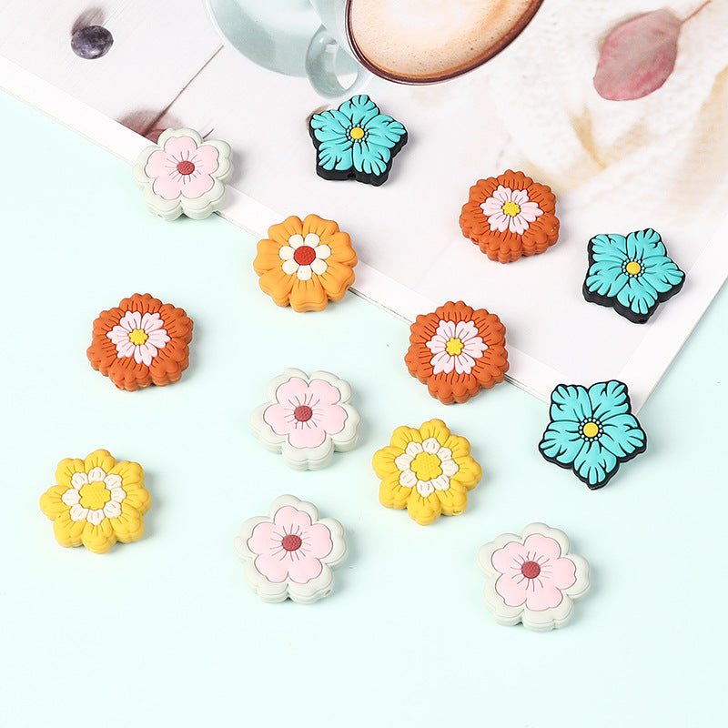 Wholesale 20pcs Flowers Focal Beads DIY Bead Accessories