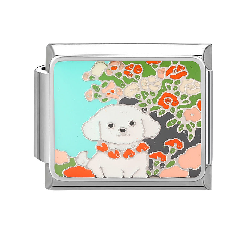 Wholesale 9mm Italian Charm Starter Bracelets DIY Cute Pet Stainless Steel Composable Bracelet