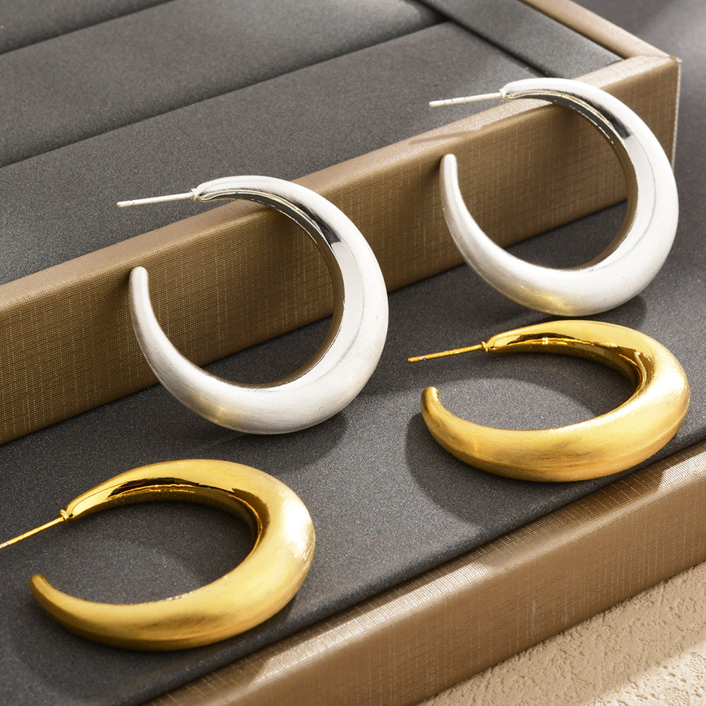 Wholesale  C- type brushed earrings