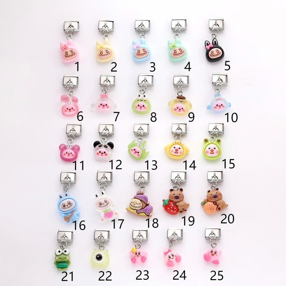 Wholesale 10pcs Italian Charm Bracelet 9mm DIY Splicing Cute Cartoon Stainless Steel Composable Bracelet ACCVIP