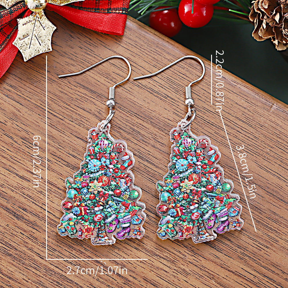 Wholesale Christmas gift box candy lantern Christmas tree pendant earrings