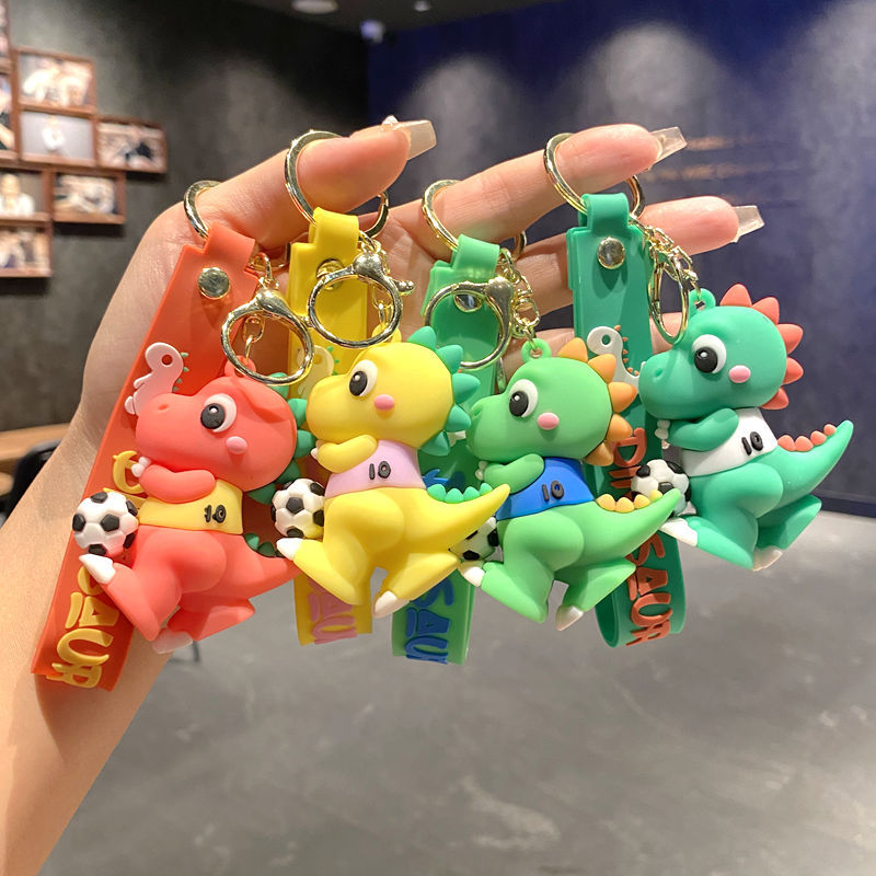 Wholesale Cute Cartoon PVC Keychain Dinosaur Pendant