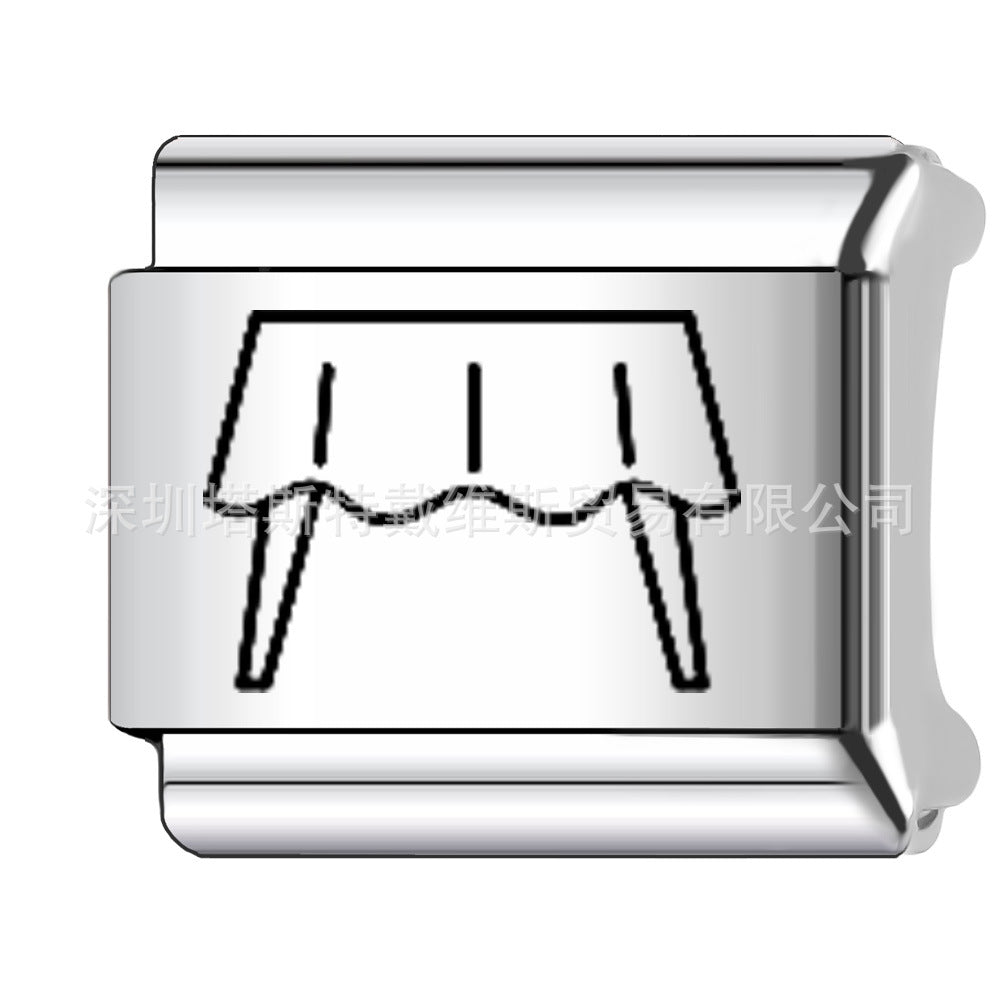 Wholesale 9mm Italian Charm Starter Bracelets DIY square Single Section Creative Stainless Steel Composable Bracelet