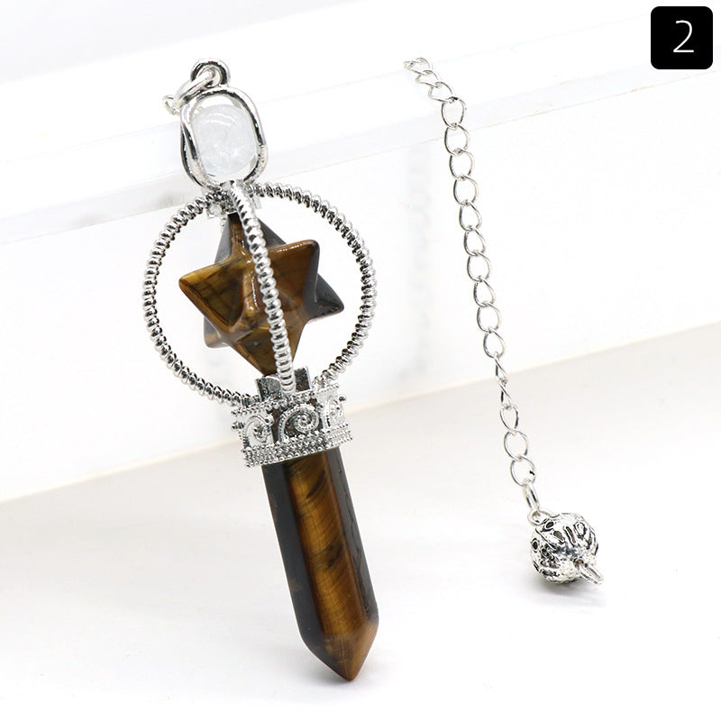 Wholesale Natural White Powder Amethyst Hexagonal Column Crystal Pendant ACC-PT-KeSuo0011