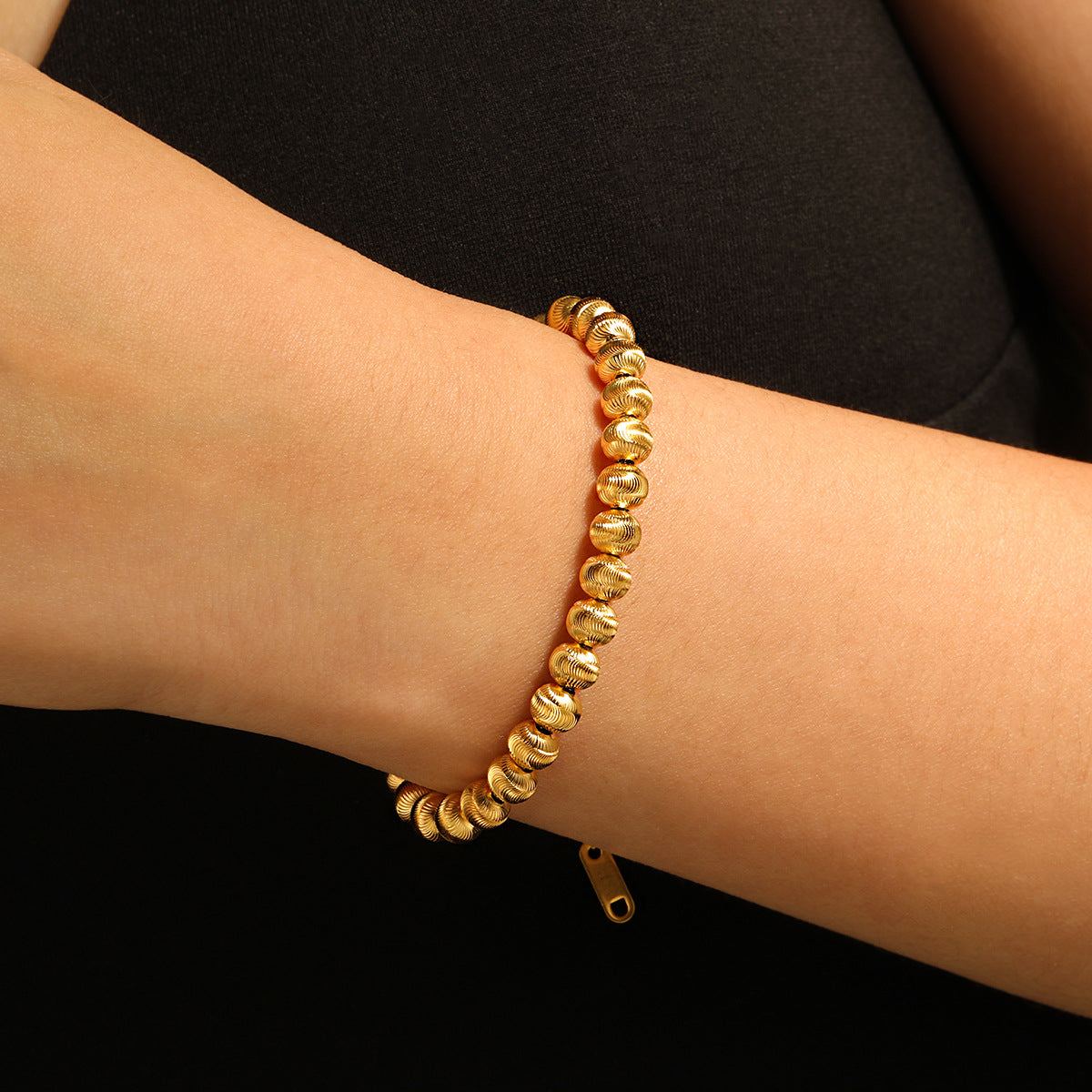 Wholesale Beads Flower Beaded Bracelet  Titanium Steel Bracelet