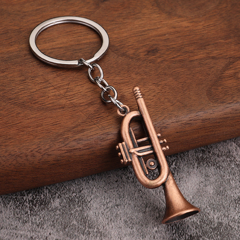 Wholesale Mini Musical Instrument Saxophone Metal Keychain