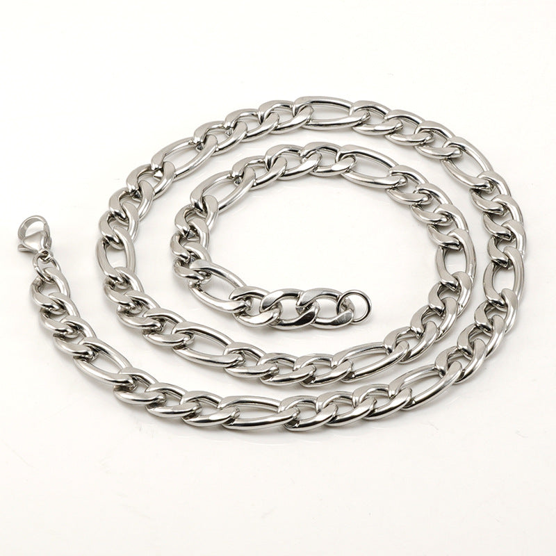 Wholesale  Blade Chain Necklace Stainless Steel Square Pearl Chain