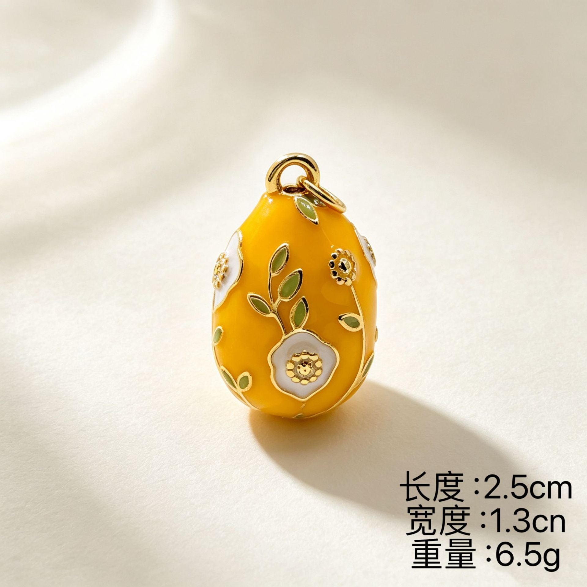 Wholesale Sweet Cool Wind Easter Egg Pendant Necklace,  Gold-Plated Copper Enamel Flower Jewelry,  Fashion Accessory Gift