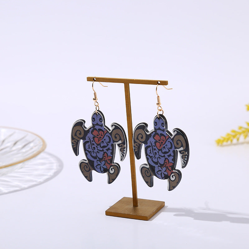 Wholesale Acrylic Turtle Ethnic Style Colored Earrings ACC-ES-YanChen002
