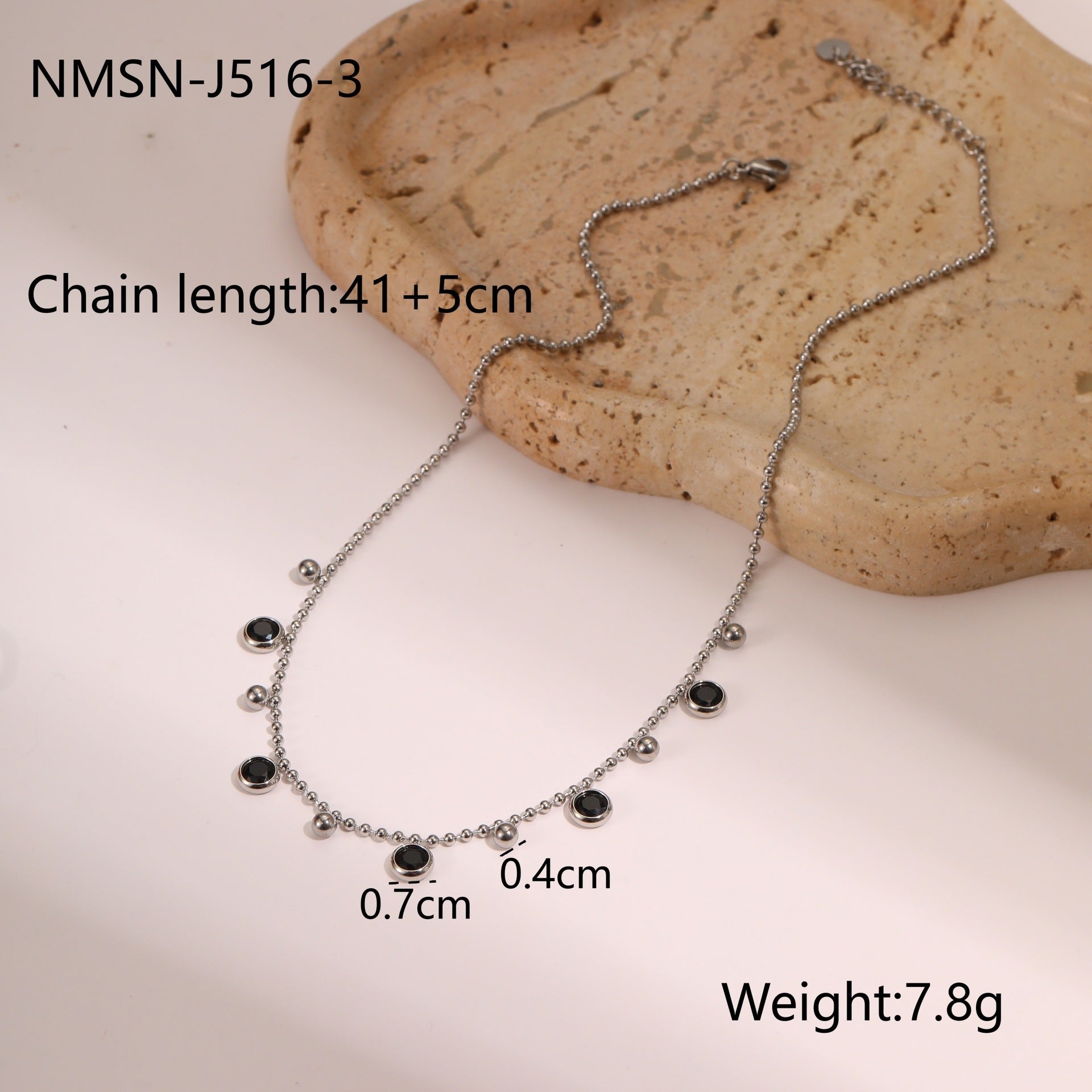 Wholesale Zircon Tassel Stainless Steel Necklace