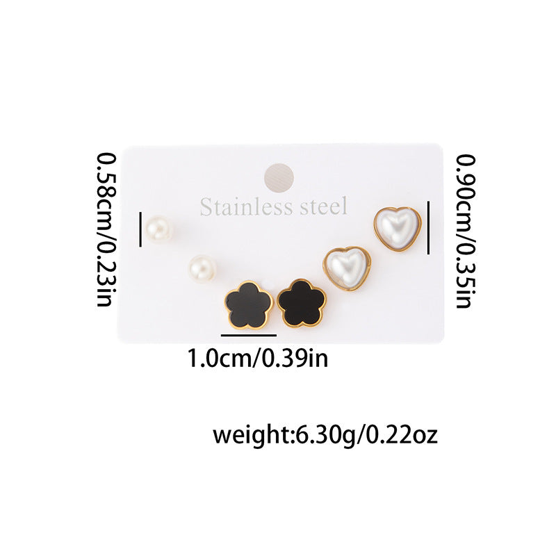 Wholesale Stylish Titanium Steel Love Earrings Set Fashion Jewelry for Party Wear