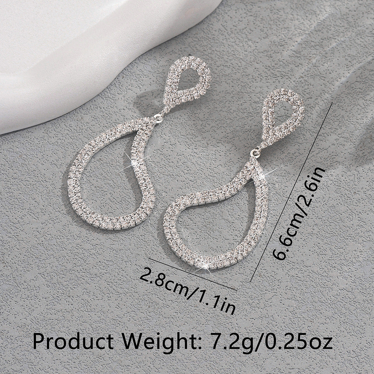 Wholesale Full Diamond Earrings  Geometric Drop Earrings