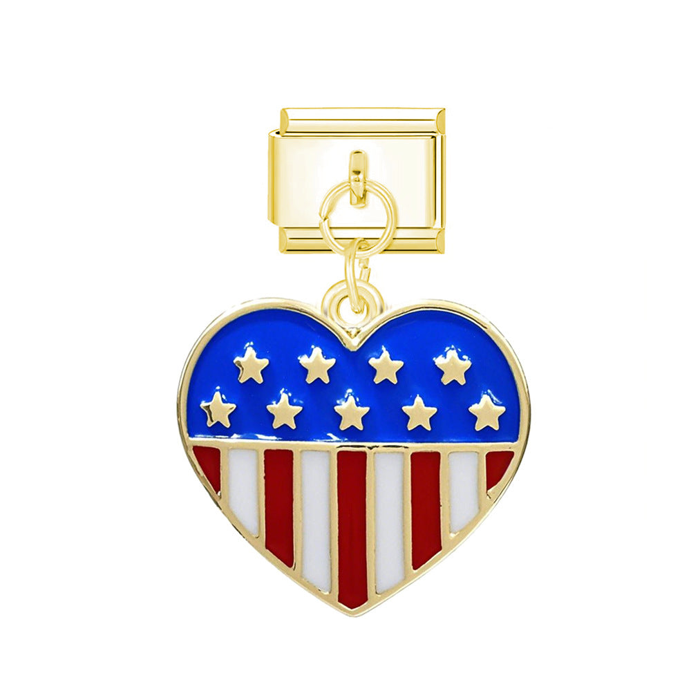 Wholesale  Italian Charm Bracelet 9mm DIY  Letter Heart  Creative Stainless Steel Composable Bracelet