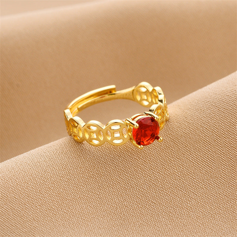 Wholesale real gold plated open ring