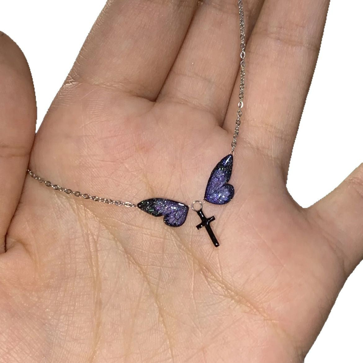 Wholesale  Butterfly Oil Drop Clavicle Chain Necklace