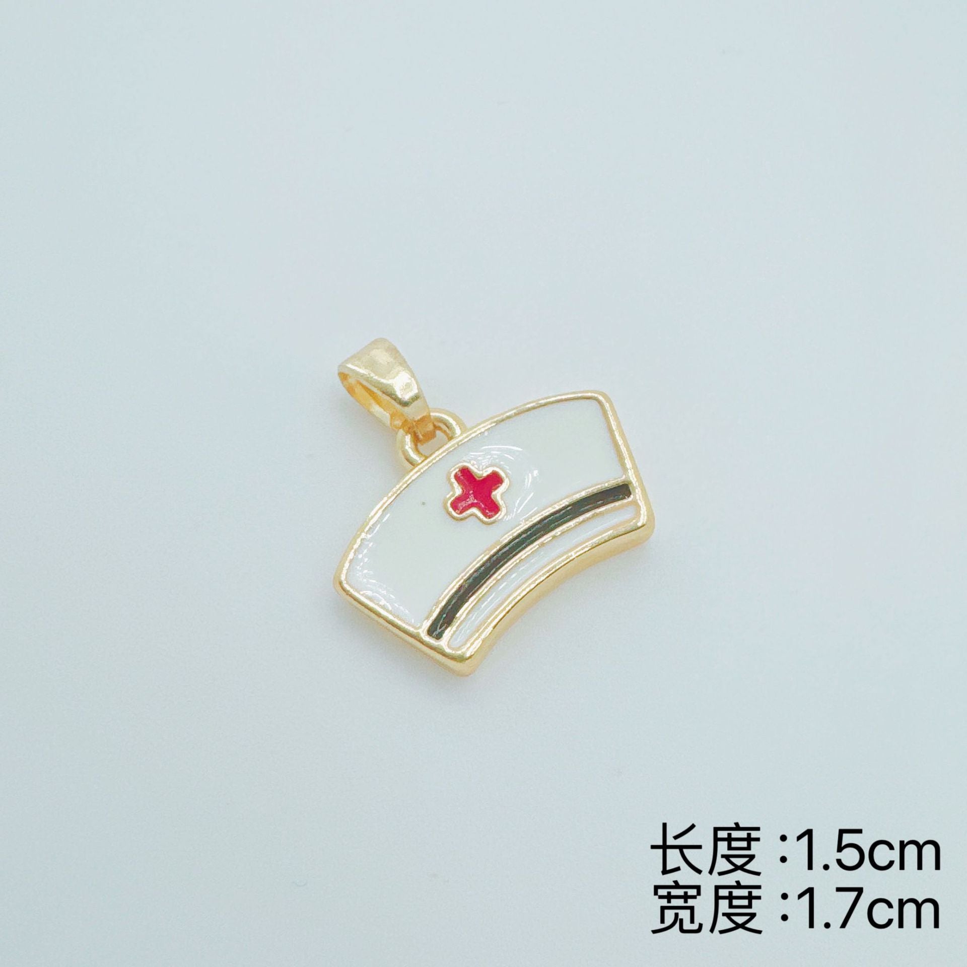 Wholesale 18K Gold Plated Copper Nurse Pendant Necklace,  Syringe and Nurse Cap Design,  Fashion Accessory for Women