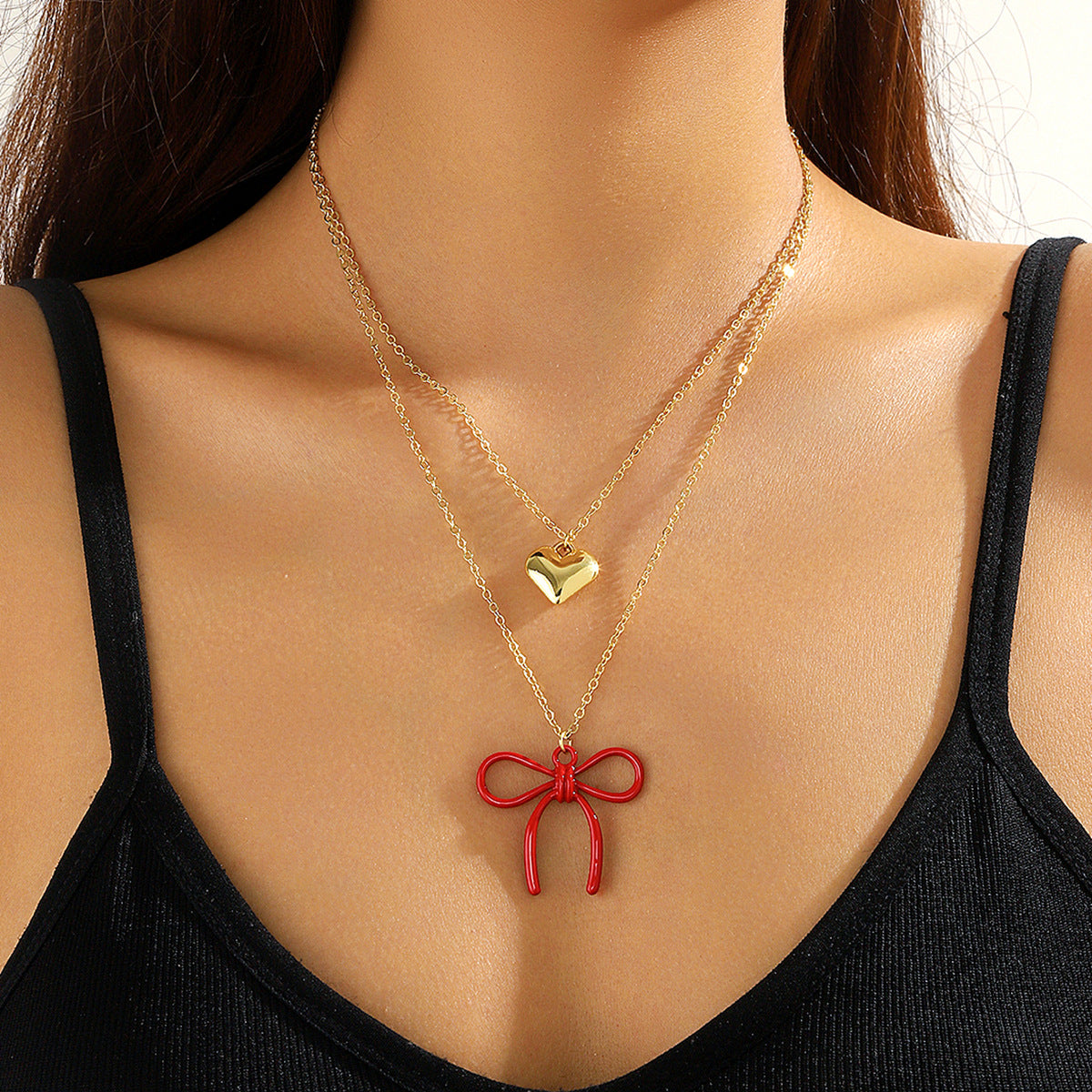 Wholesale  Valentine's Day Pearl Red Rose Love Bracelet Necklace