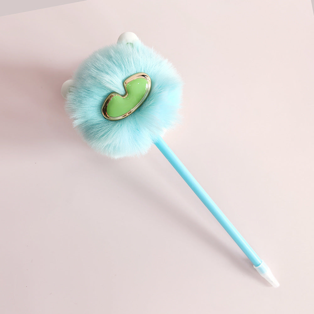 Wholesale glasses rabbit cute plush ballpoint pen