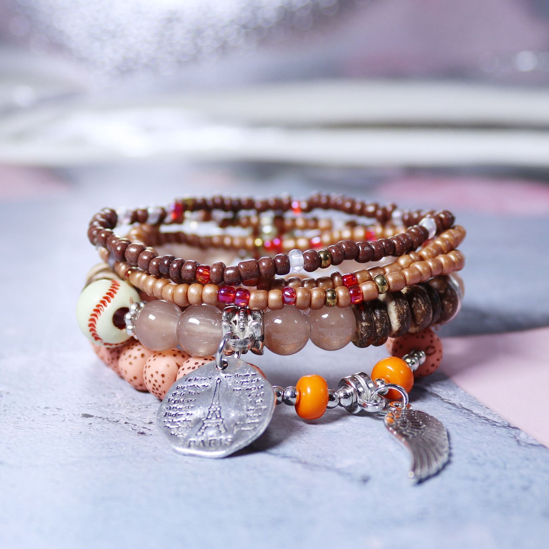 Wholesale Bohemian Multi-layer Rice Bead Bracelet ACC-BT-NaiHong003