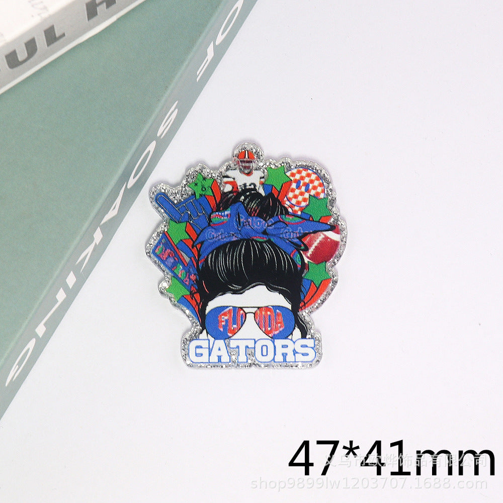 Wholesale 10pcs DIY Flatback  cartoon letter  Acrylic Flatback Badge Reels Retractable Keychain DIY Accessories