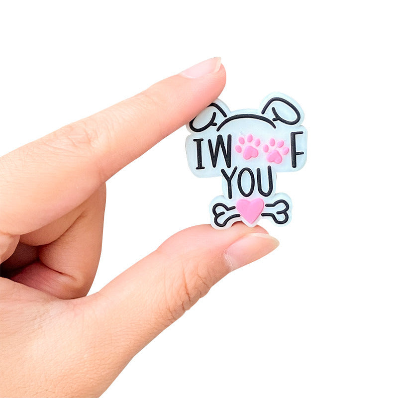 Wholesale 10pcs Dog Paw Beads Silicone Focal Beads DIY Accessories ACC-BDS-WDX073