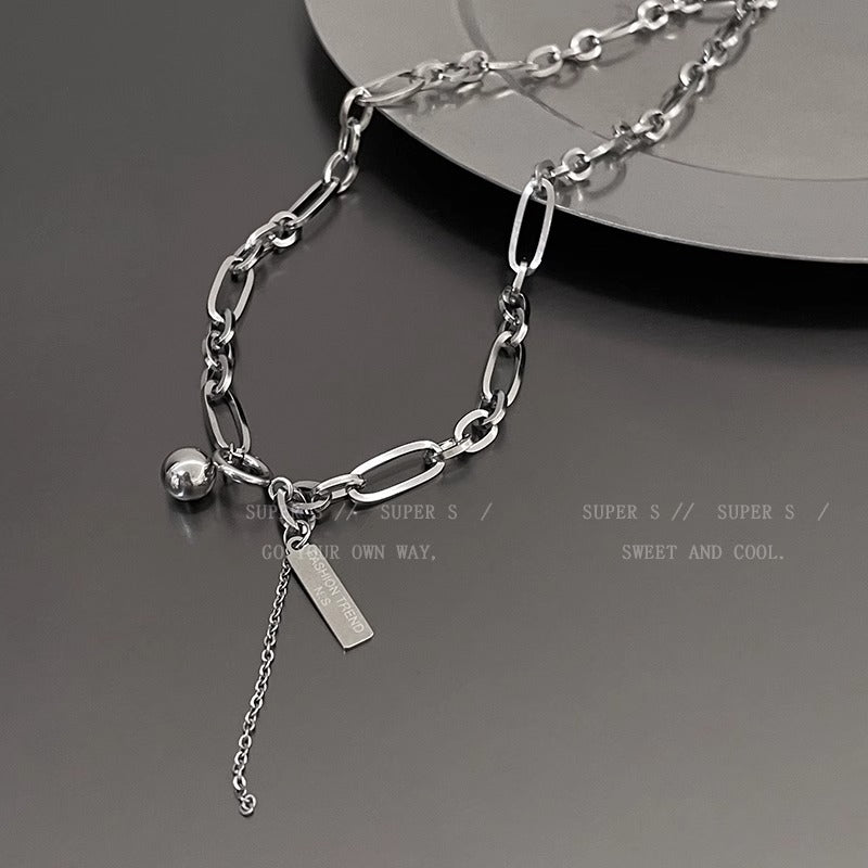 Wholesale Alloy Ti Steel Chain Necklace Fashion Hip Hop Layering Jewelry For Women