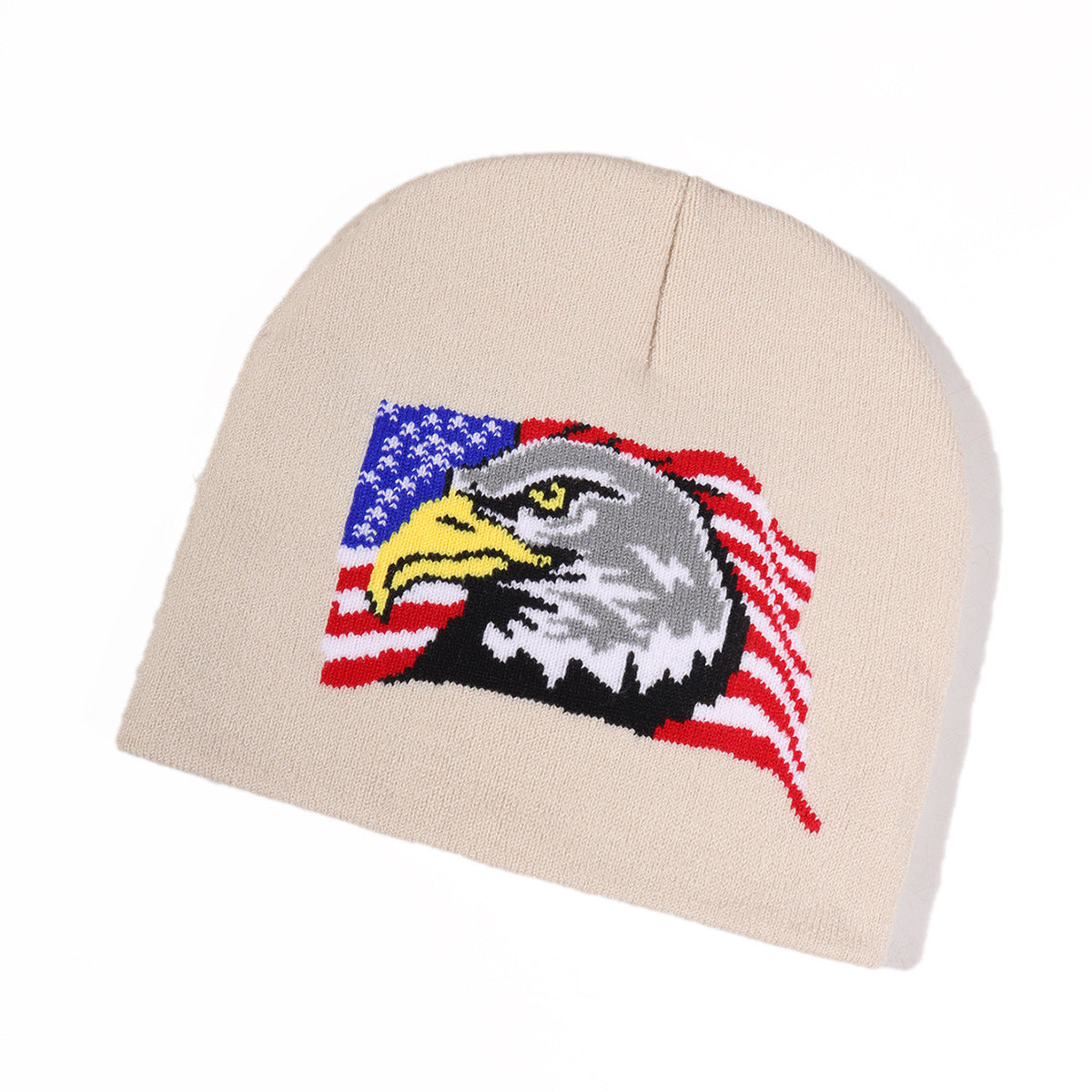 Wholesale White Head Sea Eagle Jacquard Knitted Hat Beanie