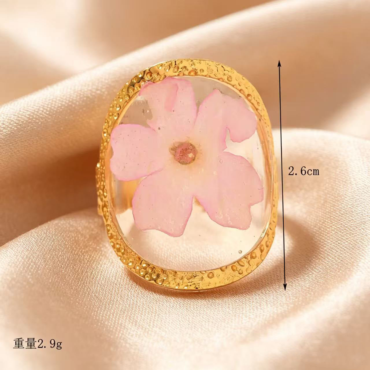 Wholesale 304 Stainless Steel Flower Ring Gold Electroplated Fashion Jewelry Accessory for Everyday Wear