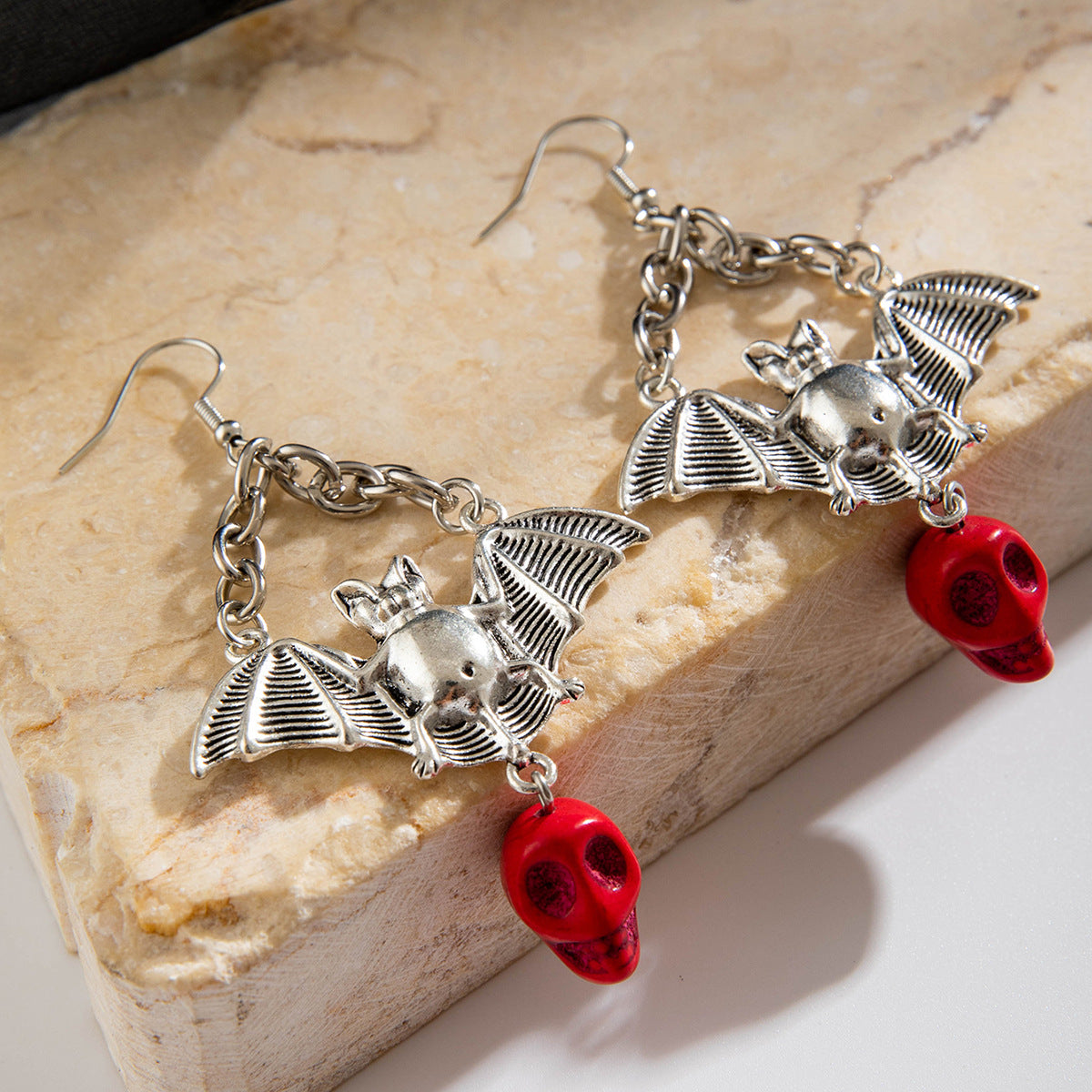 Wholesale Alloy  Funny Fun Skull Pendant Earrings