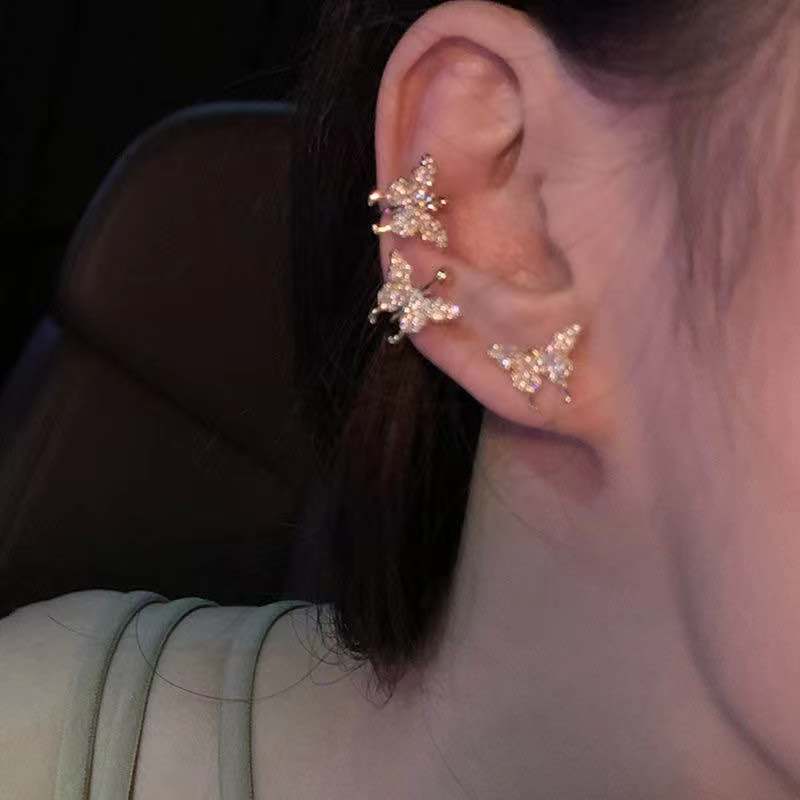 Wholesale  diamond butterfly  Bow  earrings