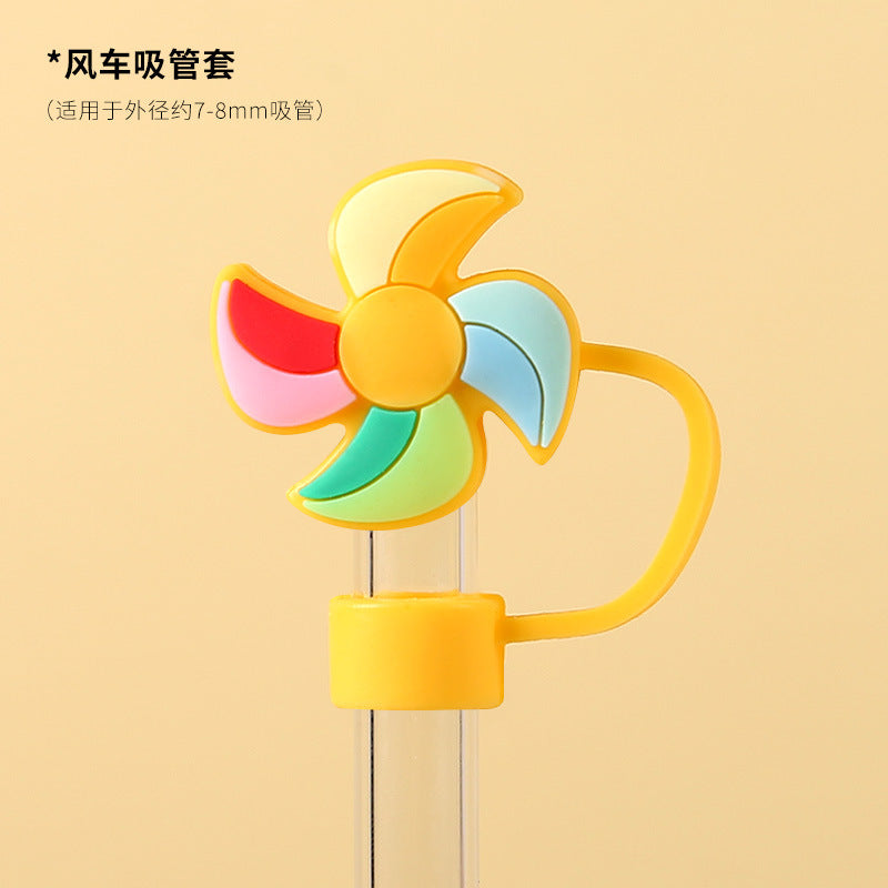 Wholesale  Cute Cartoon Series 10mm PVC Soft Straw Tube Cap