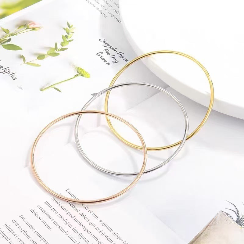 Wholesale Titanium Steel Minimalist Bangle Bracelet Ultra Thin Stacking Design Women S Everyday Jewelry Gift