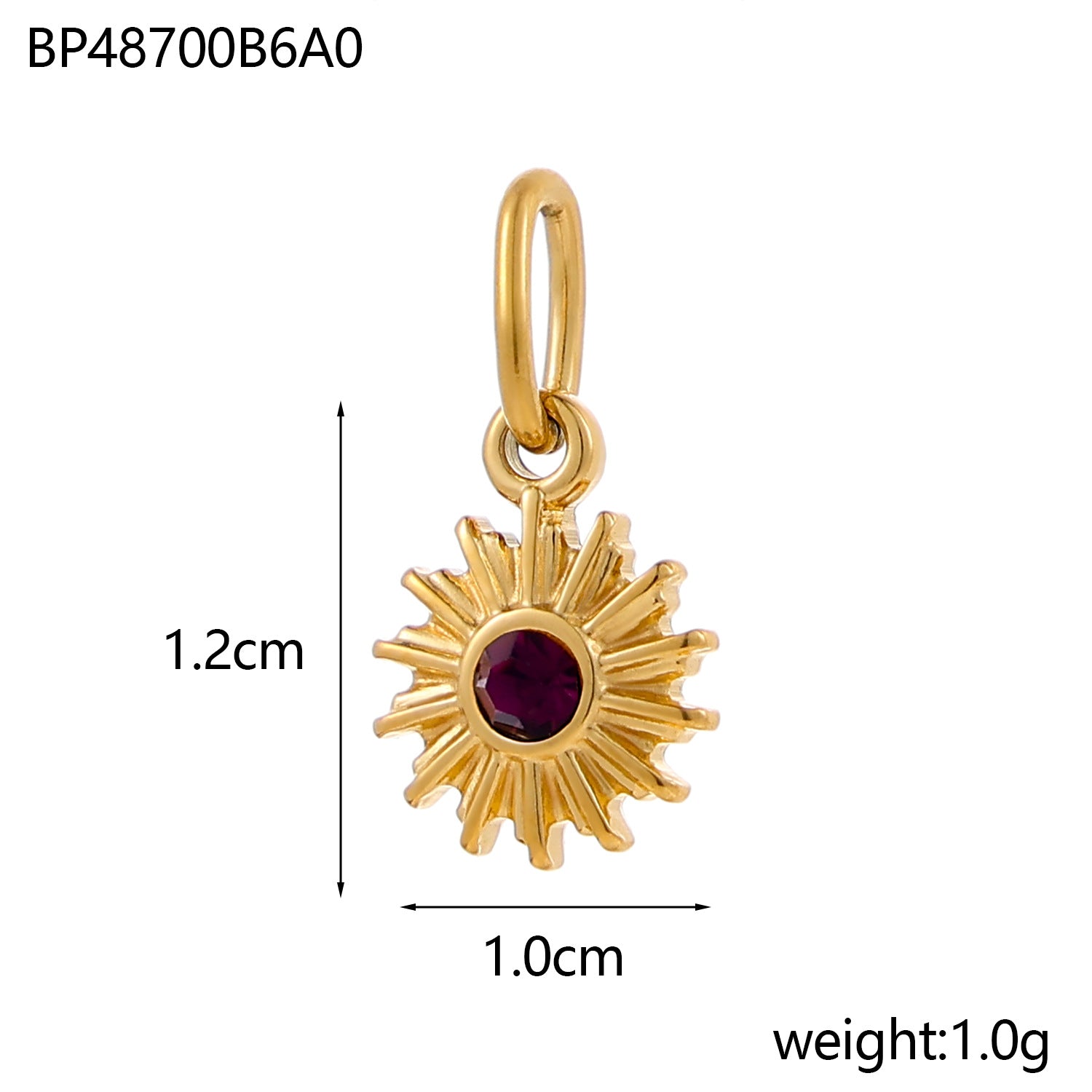 Wholesale Sun Bohemian Natural Stone Titanium Steel Pendant DIY Crescent Stainless Steel Pendant