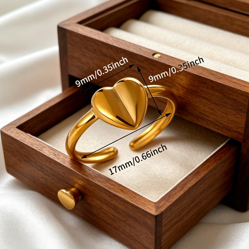 Wholesale Oil Drop Heart Crown Ring Stainless Steel Fashion Accessory Gift