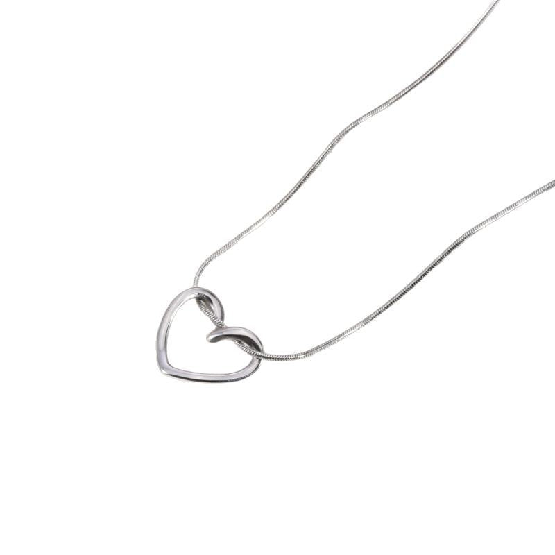 Wholesale 2PCS Titanium steel openwork butterfly and heart necklace