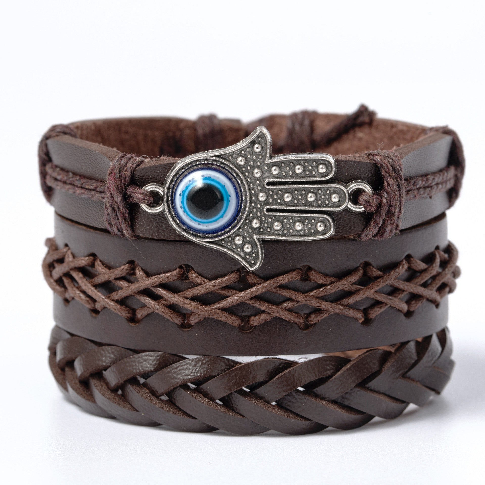 Wholesale Retro Multi-layer Alloy Leather Bracelet