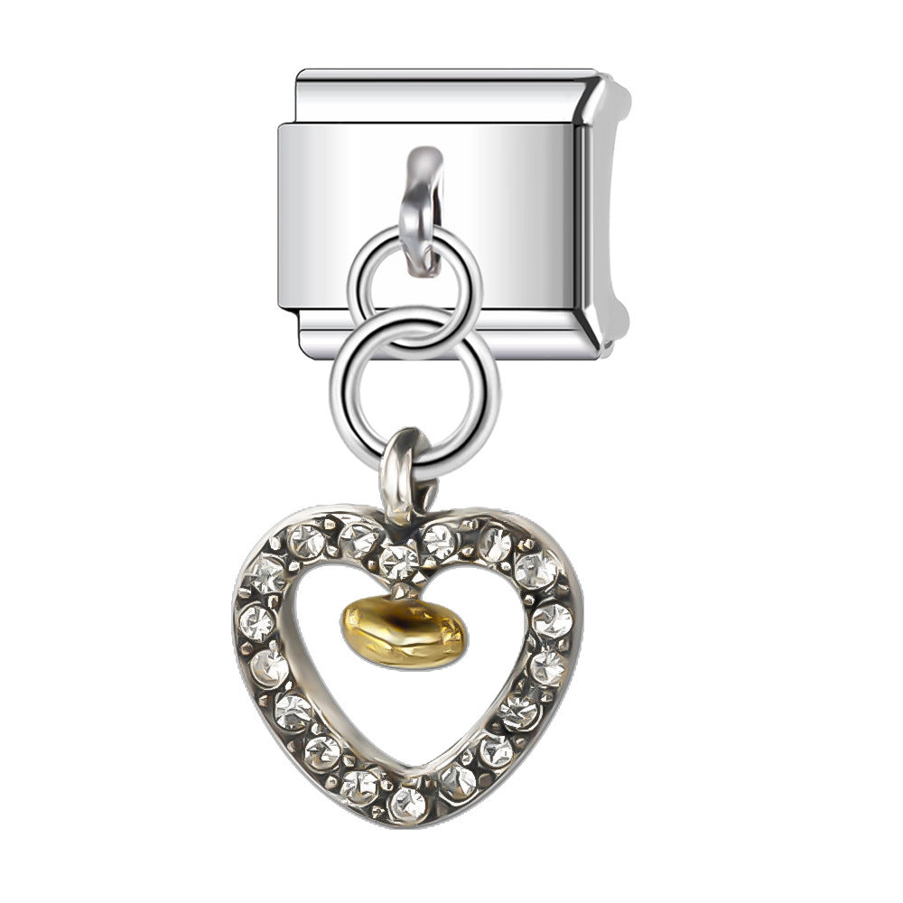 Wholesale Italian Charm Bracelet 9mm DIY Splicing Love Pendant Stainless Steel Composable Bracelet