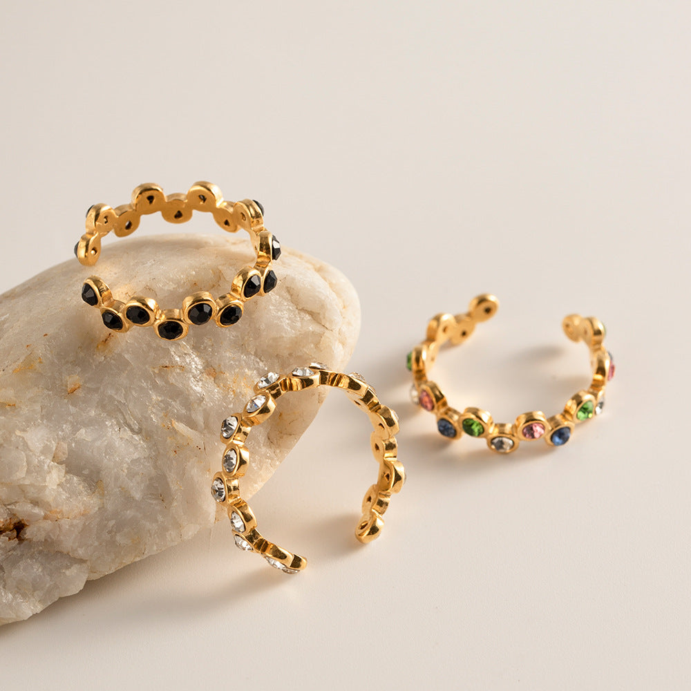 Wholesale Snake Shape Light Luxury Stainless Steel Rings ACC-RS-WanXing005