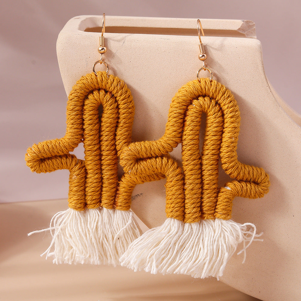 Wholesale Plush Succulent Earrings Wool Cactus Earrings