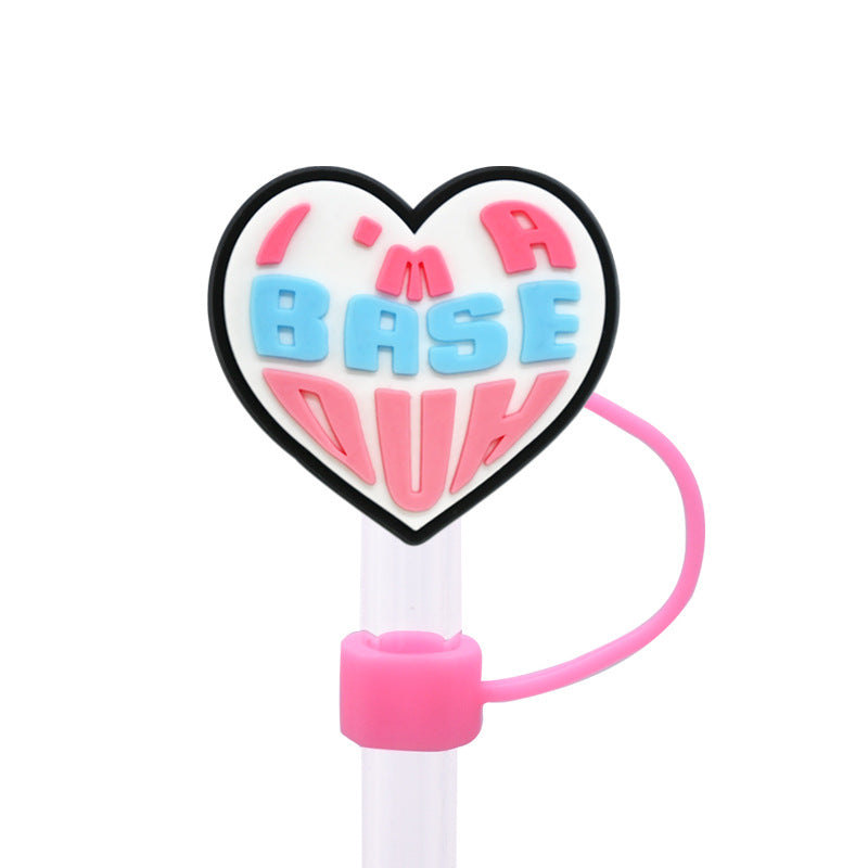 Wholesale Random 100pcs Cheerleading Series 8/10mm PVC Soft Straw Tube Cap