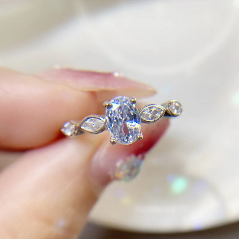 Wholesale Small Goose Egg Shining Wedding Adjustable Ring
