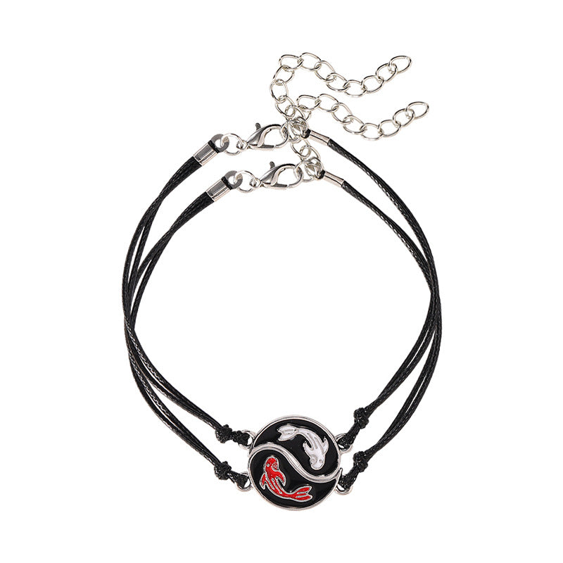 Wholesale Jewelry Tai Chi Eight Gua Fish Necklace Black and White Necklaces