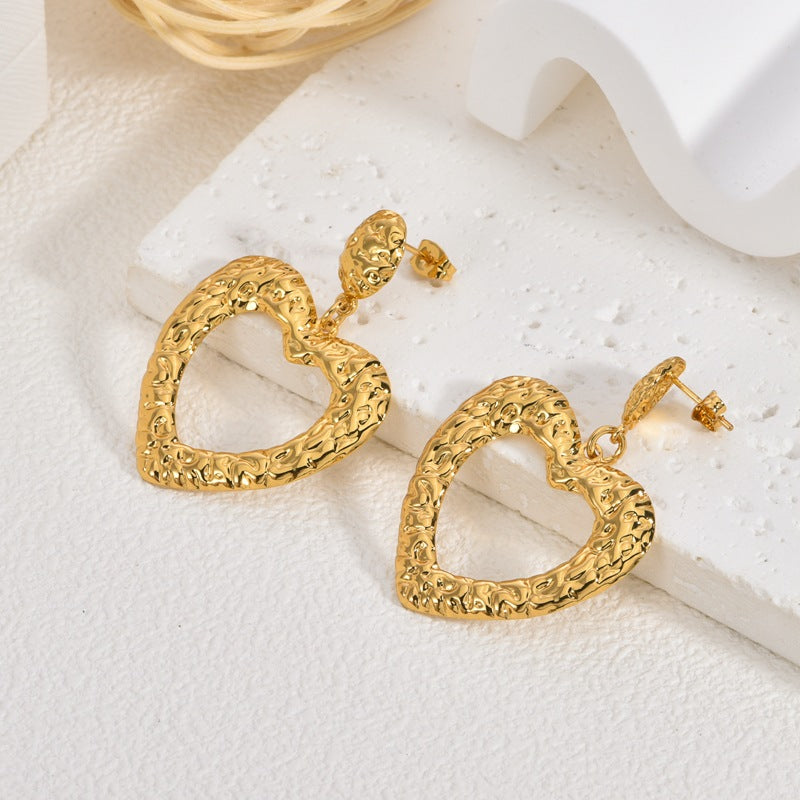 Wholesale 18K Gold Plated Heart Wing Earrings Bohemian Style Fashion Jewelry Accessory