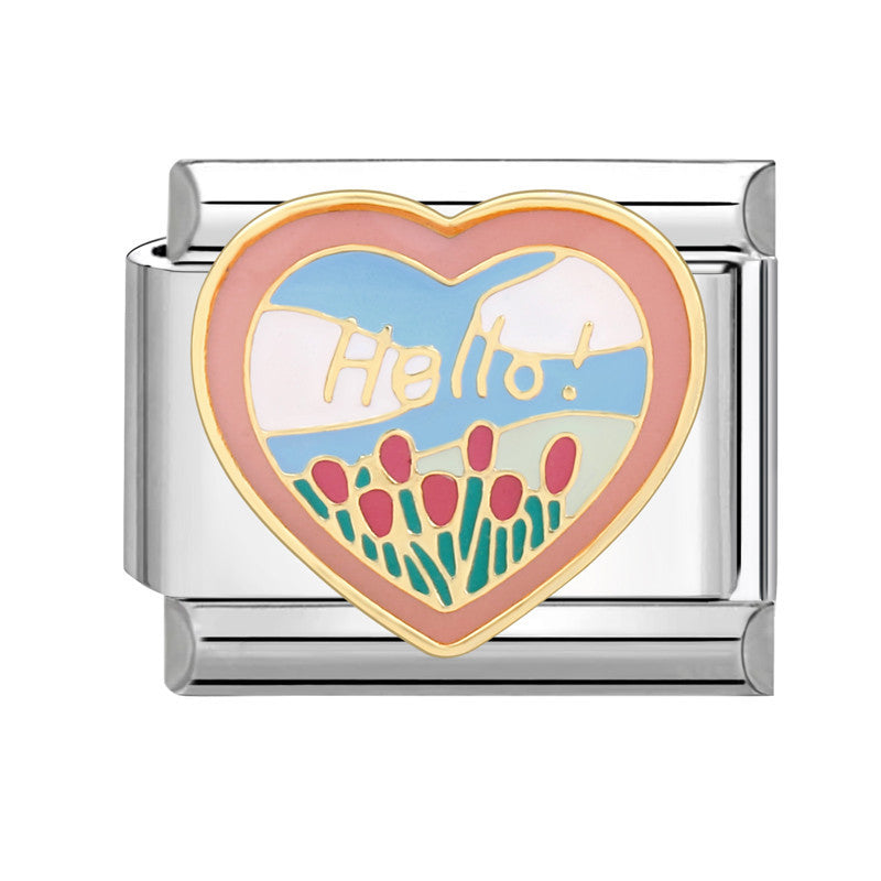 Wholesale  Italian Charm Bracelet 9mm DIY Splicing Removable Titanium Steel Cartoon Dripping Oil Composable Bracelet