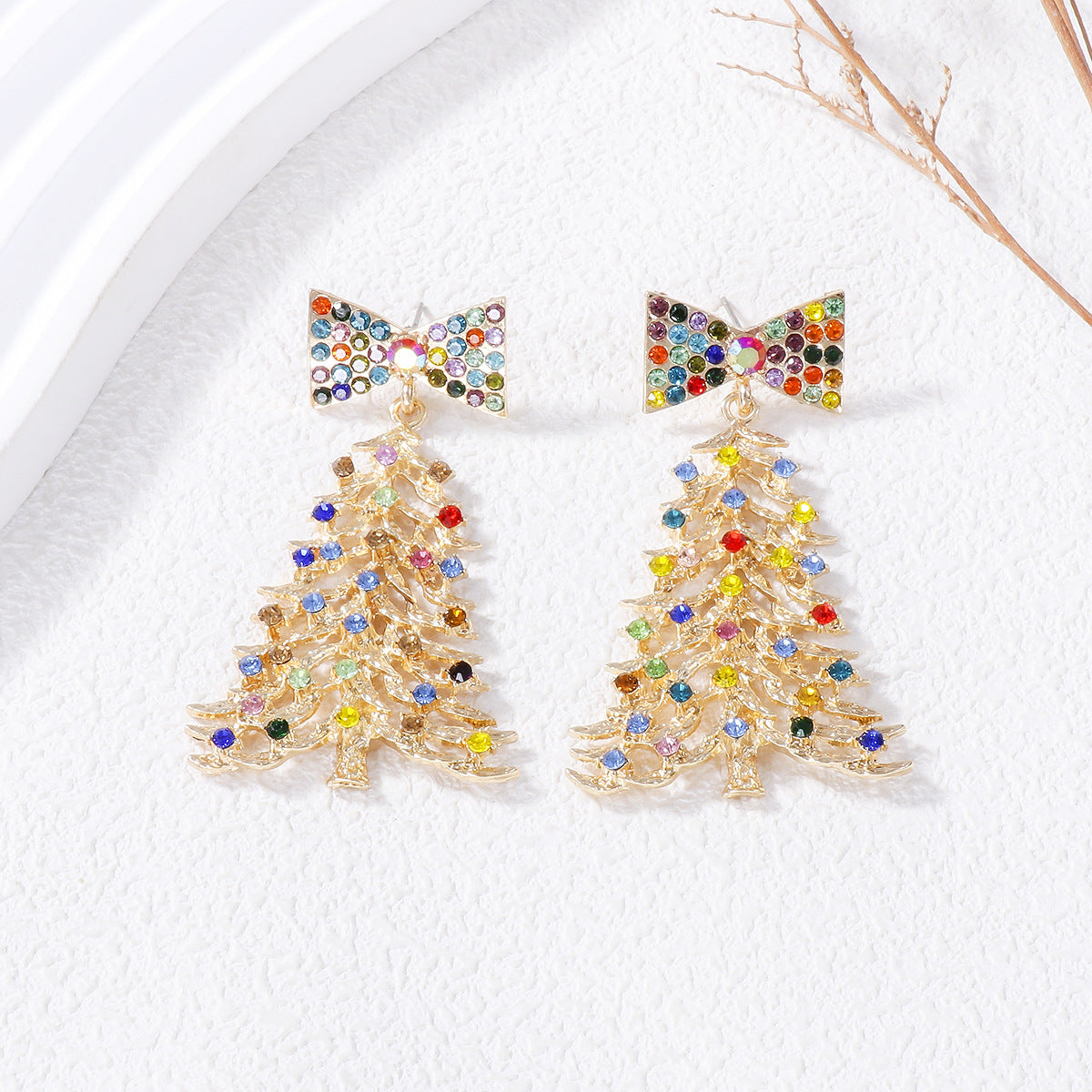 Wholesale Christmas Cartoon Christmas Tree Tassel Earrings ACC-ES-JuJia004