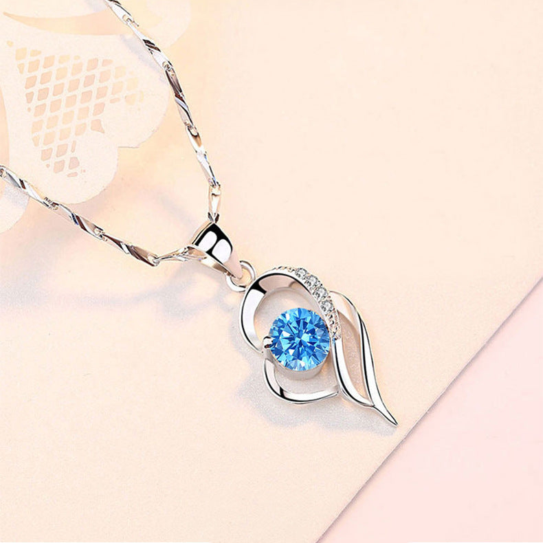 Wholesale S925 Silver Peach heart-shaped necklace