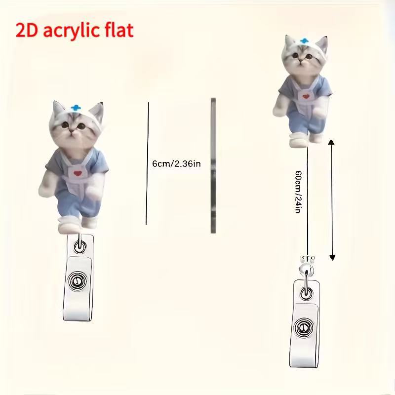Wholesale Decorative Acrylic Badge Reel with  Heart Demon Design,  Retractable ID Holder for Resale